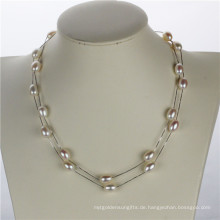 Snh 36inches lange weiße Süßwasser-Frauen-Perlen-Halskette